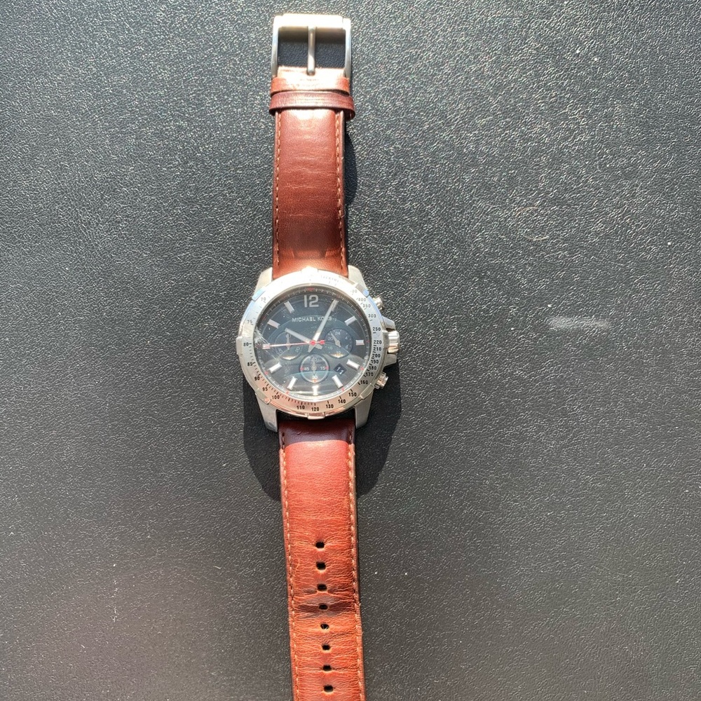 Michael Kors Black & Silver Chronograph Watch